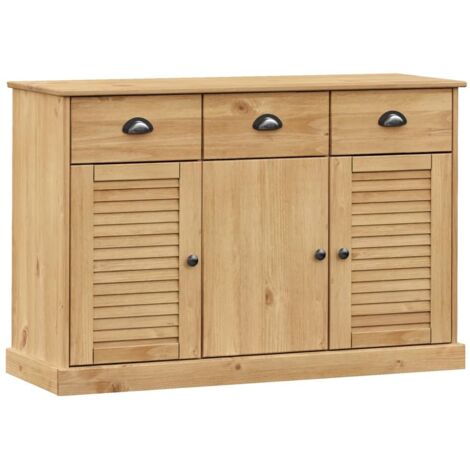 vidaXL Buffet avec tiroirs VIGO 113x40x75 cm bois massif de pin (1/5)