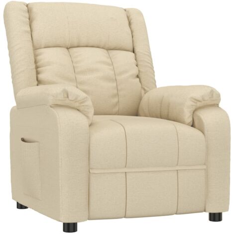 Fauteuil inclinable Crème Tissu vidaXL