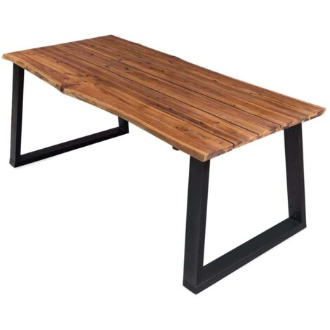 Vidaxl – Table à manger industrielle 170x90 cm en bois d'acacia massif – Pieds en métal en U – Durable et esthétique (1/5)