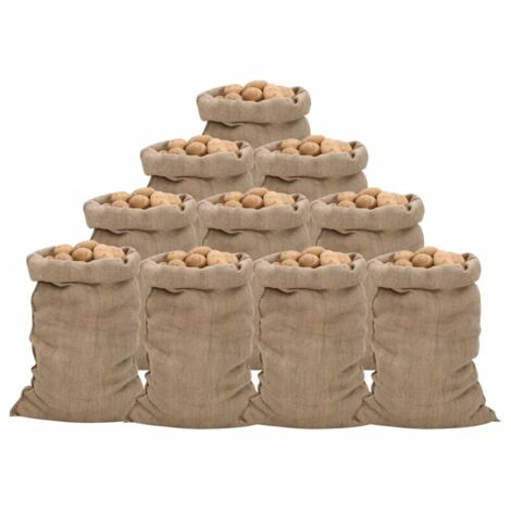 Sacs en jute 10 pcs 60x105 cm 100 % jute 340 g/m² vidaXL