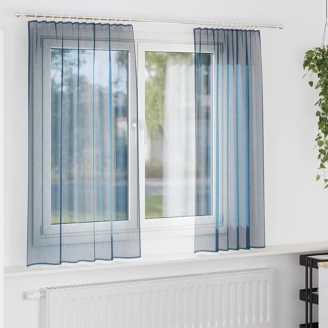 vidaXL Rideaux en voile avec passe-tringles 2 pcs bleu royal