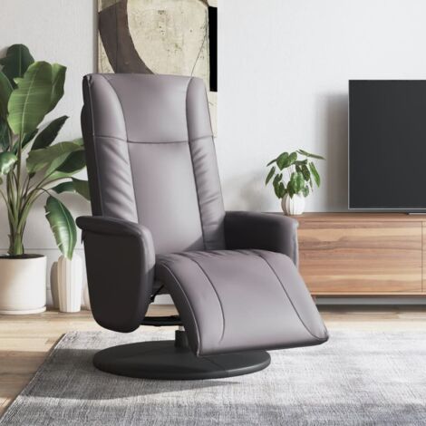 Fauteuil inclinable avec repose-pieds gris similicuir vidaXL (1/5)