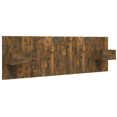Vidaxl – Tête de lit avec armoires – Chêne fumé – Bois d'ingénierie – Dimensions 160x80cm – Rangement optimisé pour chambre