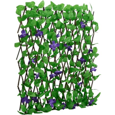 Vidaxl – Treillis extensible en lierre artificiel vert 180x70 cm – Structure robuste en bois – Bloque lumière tout en laissant circuler l'air