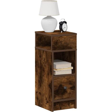 Table de chevet avec tiroir chêne fumé 25x31x66 cm vidaXL