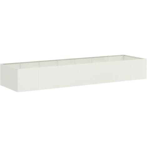 Jardinière blanc 280x80x40 cm acier vidaXL