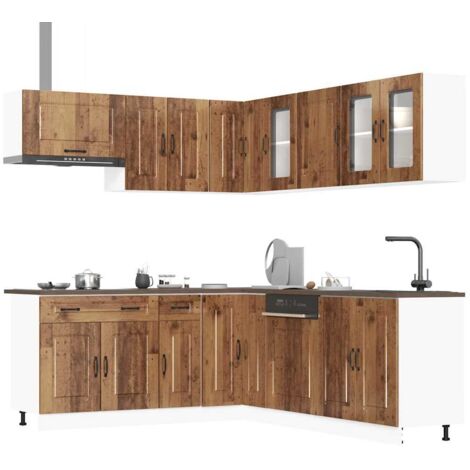 Vidaxl – Ensemble d'armoires de cuisine 11 pcs Kalmar – Bois d'ingénierie résistant à l'humidité – Compartiments spacieux – Pieds réglables (1/5)