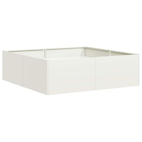 vidaXL Jardinière blanc 100x100x30 cm acier (1/5)