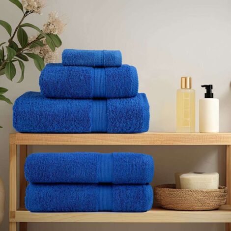 Gants de Toilette SOLUND Bleu Coton vidaXL