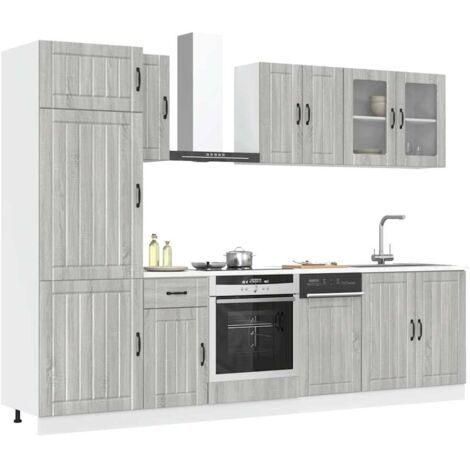 vidaXL Ensemble d'armoires de cuisine 8 pcs Kalmar bois d'ingénierie (1/5)