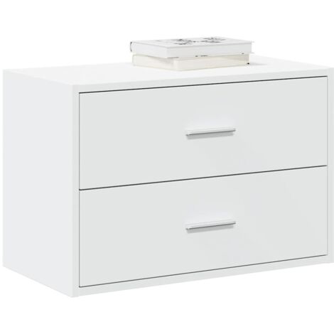 Vidaxl – Armoire 2 tiroirs blanche 60x31x40 cm – Bois d'ingénierie durable – Parfaite pour rangement dans salon ou chambre
