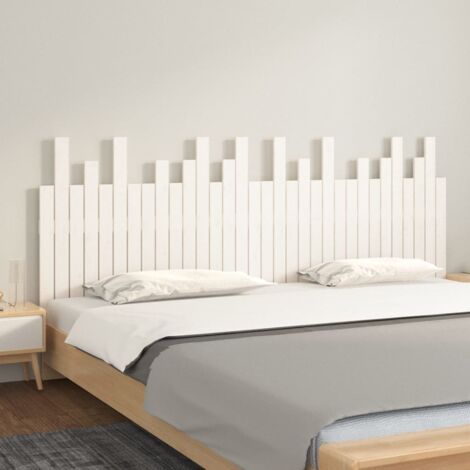 Tête de lit murale Blanc 204x3x80 cm Bois massif de pin vidaXL