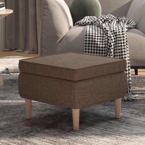 Tabouret avec pieds en bois Taupe Tissu vidaXL44973