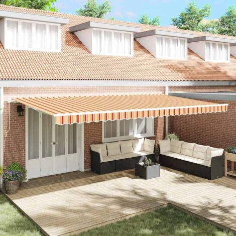 vidaXL Auvent rétractable Jaune et Orange 600 × 300 cm