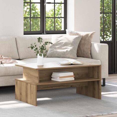 Table basse chêne artisanal 90 x 55 x 42.5 cm Bois d'ingénierie vidaXL