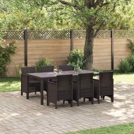 vidaXL Ensemble de salle à manger pour jardin 7 pcs Marron (1/5)