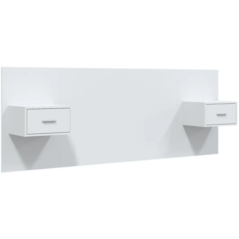 Vidaxl – Tête de lit avec armoires en bois d'ingénierie blanc – Dimensions 120 x 1,5 x 80 cm – Rangement optimisé pour chambre à coucher