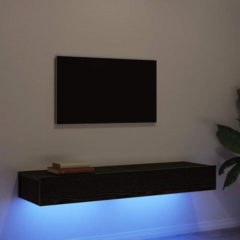 Meubles TV avec éclairage LED 2 pièces Chêne noir 60 x 35 x 15,5 cm vidaXL