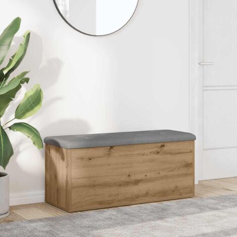 Vidaxl – Banc d'entrée en bois d'ingénierie 102x42x45 cm – Rangement pour vêtements et jouets – Assise confortable avec coussin épais