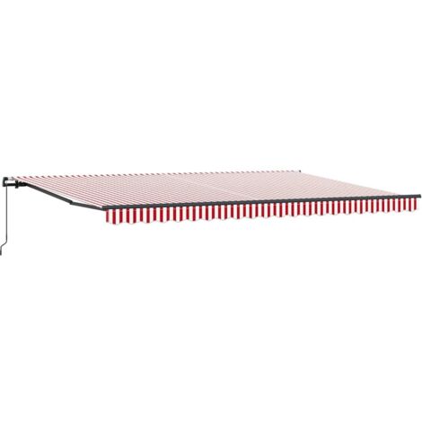 vidaXL Auvent rétractable Rouge et Blanc 500 × 350 cm