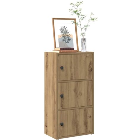 Vidaxl – Bibliothèque en chêne artisanal 40x24x77 cm – Bois d'ingénierie – 2 étagères – Fixation murale incluse (1/5)