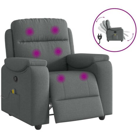 Fauteuil de massage inclinable Gris foncé Tissu vidaXL (1/5)
