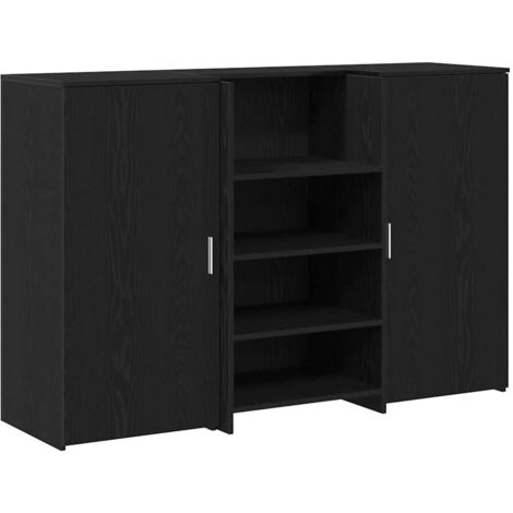 Bureau de réception chêne noir 155x50x103,5cm bois d'ingénierie vidaXL (1/5)