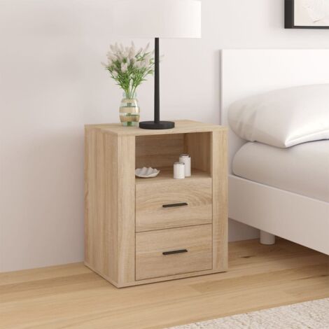 Vidaxl – Table de chevet chêne sonoma 50x36x60 cm – Bois d'ingénierie – 2 tiroirs – Surface résistante à l'humidité – Design élégant