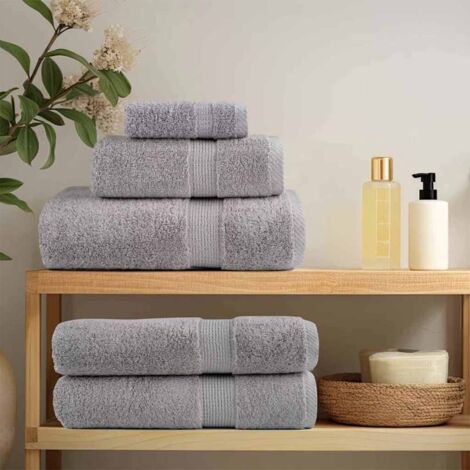 Gants de Toilette SOLUND Gris Coton vidaXL