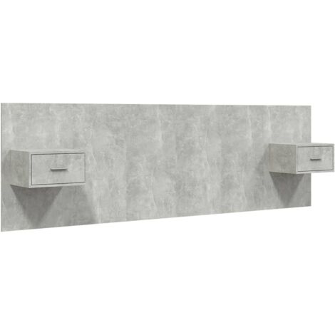 Tête de lit avec armoires Gris béton Bois d'ingénierie vidaXL