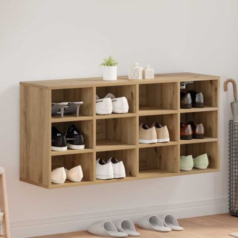 Cabinet à chaussures avec étagère avec stockage chêne artisanal 103x30x51 cm vidaXL