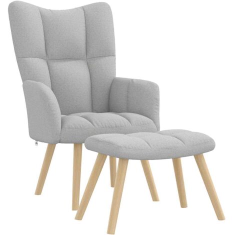 vidaXL Chaise de relaxation avec repose-pieds gris nuage tissu