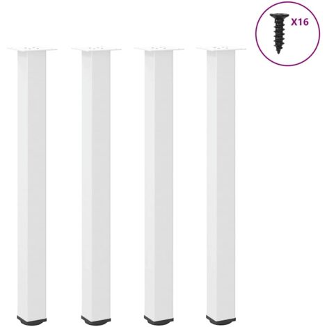 Pieds de table de bar 4 pièces Blanc 100-102 cm Acier vidaXL