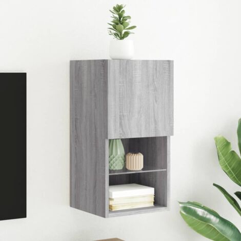 Meuble TV avec lumières LED sonoma gris 30,5x30x60 cm vidaXL
