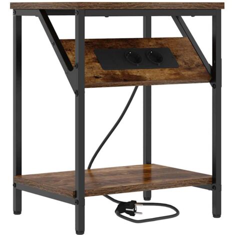 Table de chevet Chêne fumé 38 x 30 x 48 cm Bois d'ingénierie vidaXL