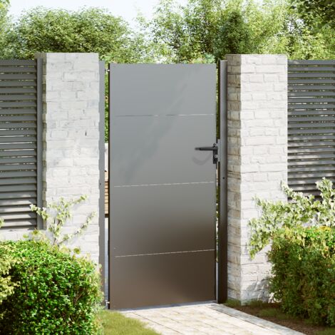 Porte de Jardin Noir 105 x 200 cm Acier peint par poudre vidaXL