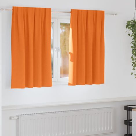 vidaXL Rideaux occultants avec anneaux 2 pcs Orange vif 140 x 140 cm (1/5)