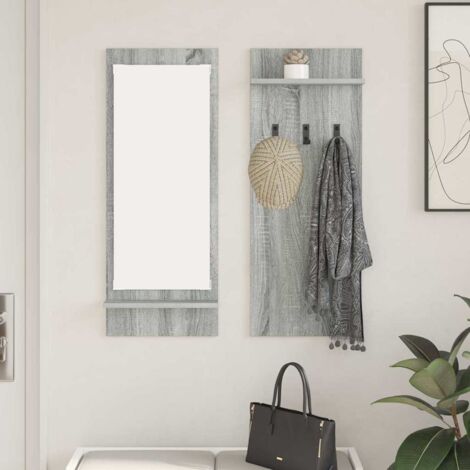 Porte-manteau mural avec étagère Sonoma gris 70 x 10 x 90 cm vidaXL