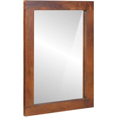 vidaXL Miroir Rectangulaire Marron et Argent 50 x 2,5 x 70 cm (1/5)