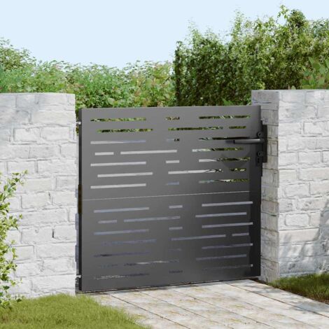 Porte de Jardin Noir 105 x 100 cm Acier peint par poudre vidaXL