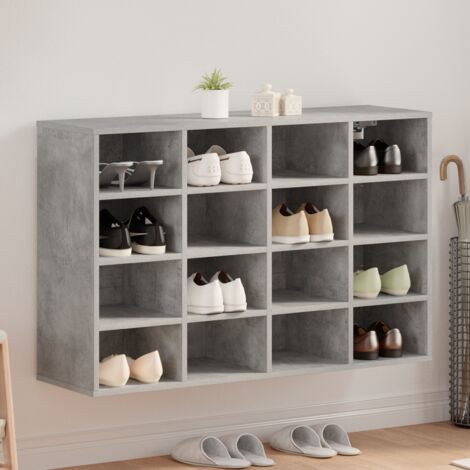 Meuble à chaussures avec étagère Gris béton 103 x 30 x 67 cm vidaXL