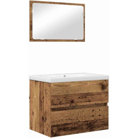 Ensemble de mobilier de salle de bain 3 pcs Bois ancien vidaXL