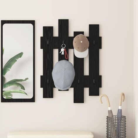 Porte-manteau mural Chêne noir 60 x 3 x 82 cm Bois d'ingénierie vidaXL