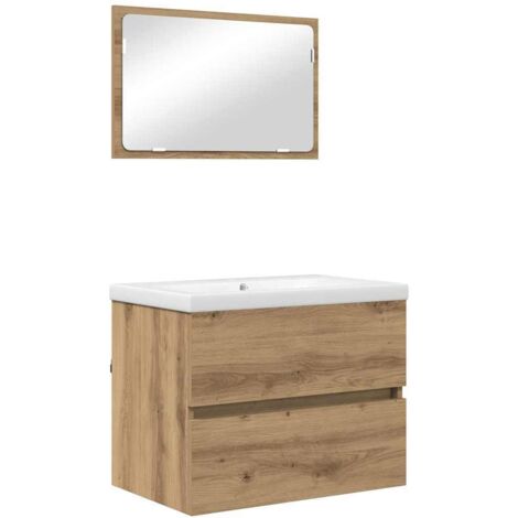 Ensemble de mobilier de salle de bain 3 pcs chêne artisanal vidaXL