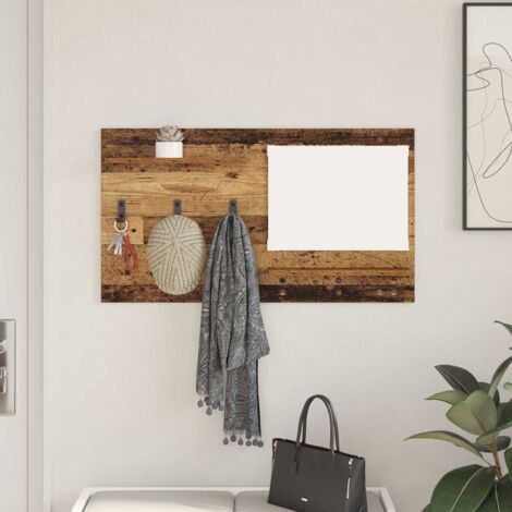 Porte-manteau mural avec étagère Bois ancien 90 x 10 x 50 cm vidaXL (1/5)
