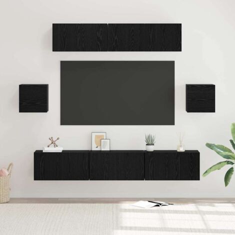 vidaXL Ensemble meuble TV 7 pcs Chêne noir Bois d'ingénierie (1/5)