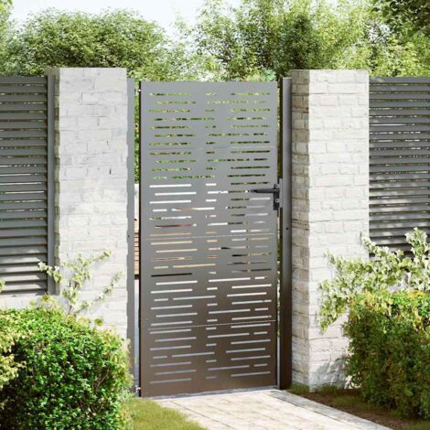 Porte de Jardin Noir 85 x 180 cm Acier enduit de poudre vidaXL