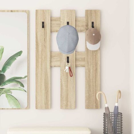 vidaXL Wall-Mounted Coat Rack Wall-mounted Sonoma Oak 65 x 3 x 100 cm (1/5)