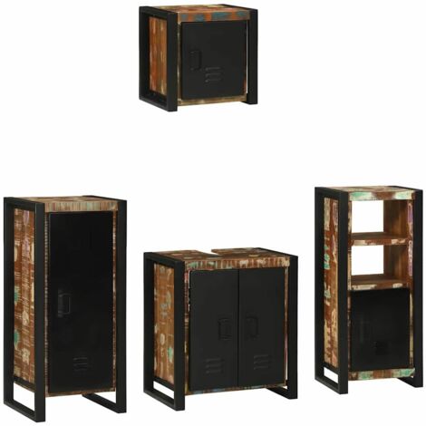 Ensemble de mobilier de salle de bain 4 pcs Bois Recyclé Solide vidaXL (1/5)