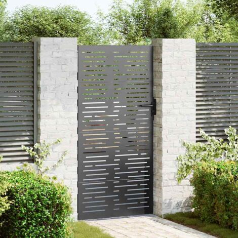 Porte de Jardin Noir 105 x 175 cm Acier peint par poudre vidaXL